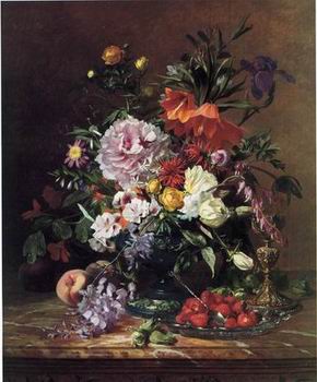 Floral, beautiful classical still life of flowers 06